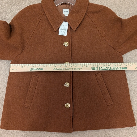 NWT J.Crew Women's Cropped Wool Blend Swing Coat Sz S - Picture 15 of 16